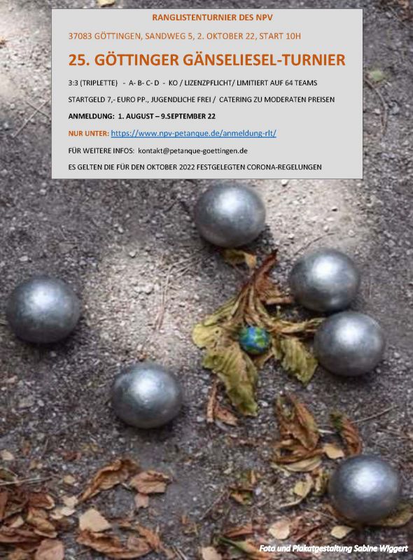 Infoplakat zum Gänselieselturnier 2022